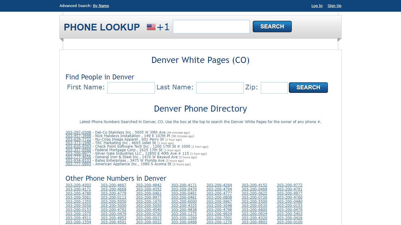 Denver White Pages - Denver Phone Directory Lookup